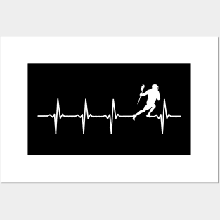 Lacrosse Heartbeat Gift For Lacrosse Players Posters and Art